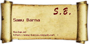 Samu Barna névjegykártya